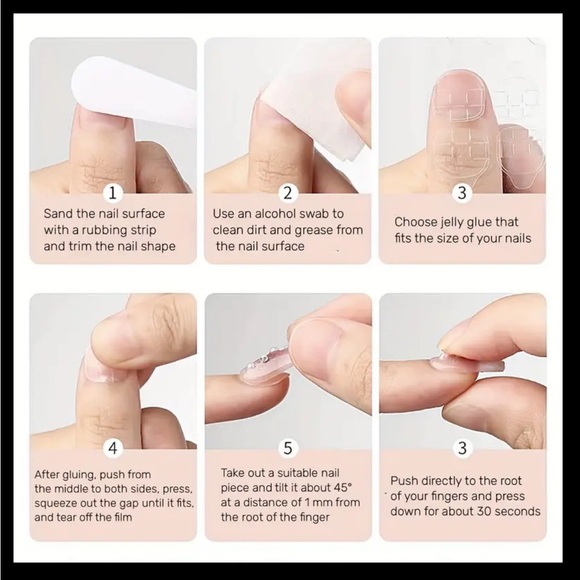 NWOT~ Full cover Press on nails, set of 24 count. Includes nail glue - Picture 4 of 8